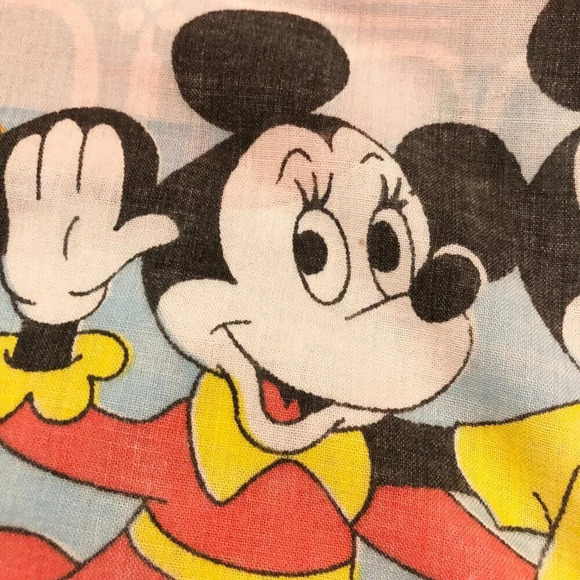 Vintage Disney Mickey Mouse Twin Flat Sheet  Frontierland Bedding Pacific 93x62 - Picture 6 of 16